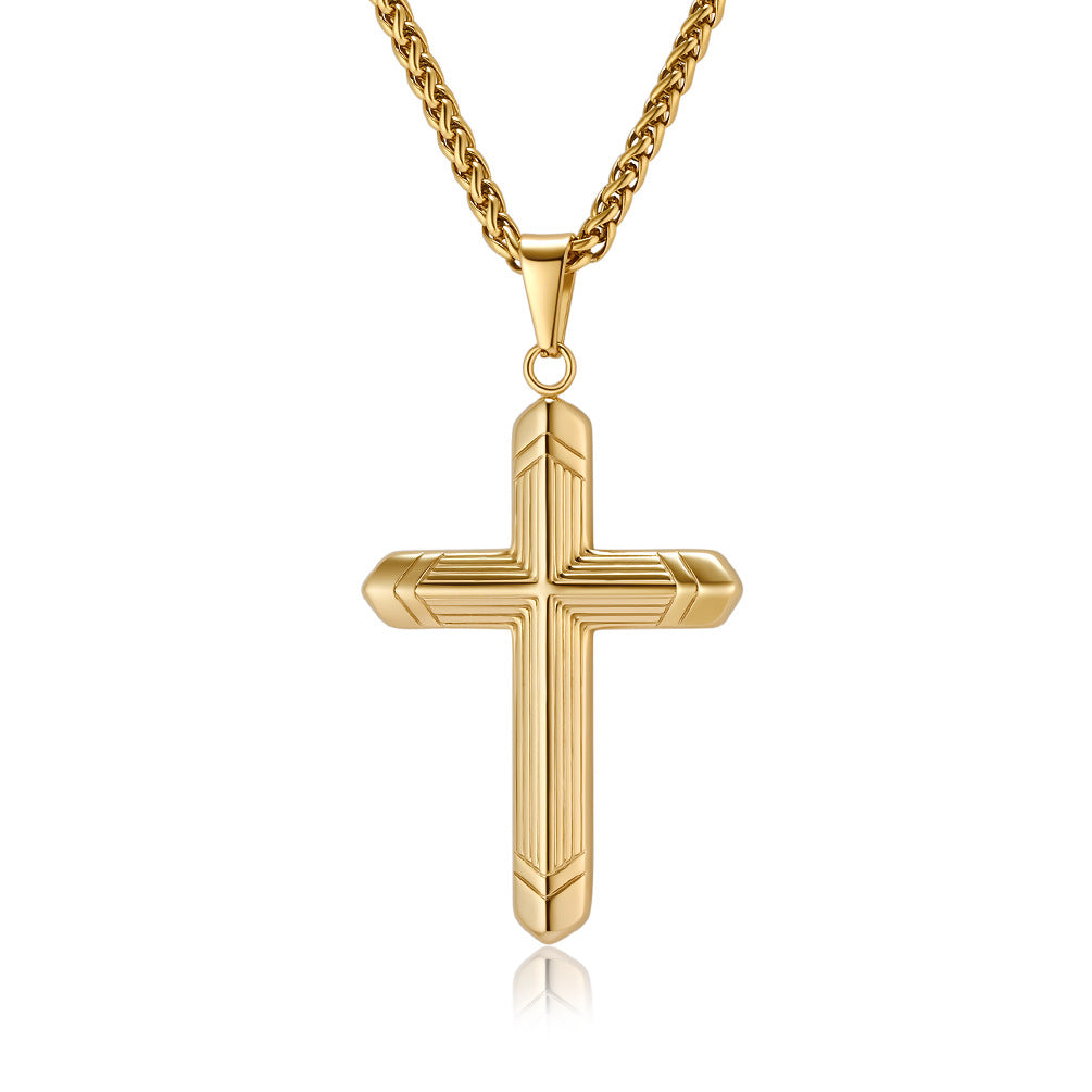 Cold Wind Simple Genderless Cross Necklace Fashionable Wear
