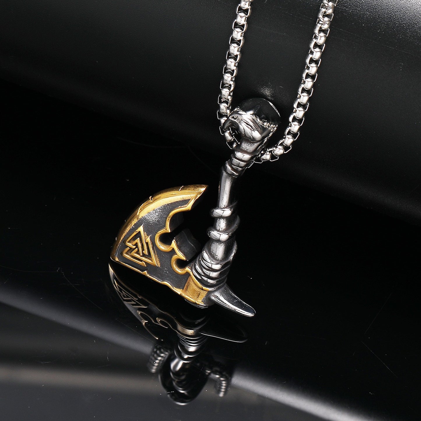 Viking Axe Necklace Stainless Steel By Planderful Collection For Men And Women Unisex Trendy Hip Hop Pendant