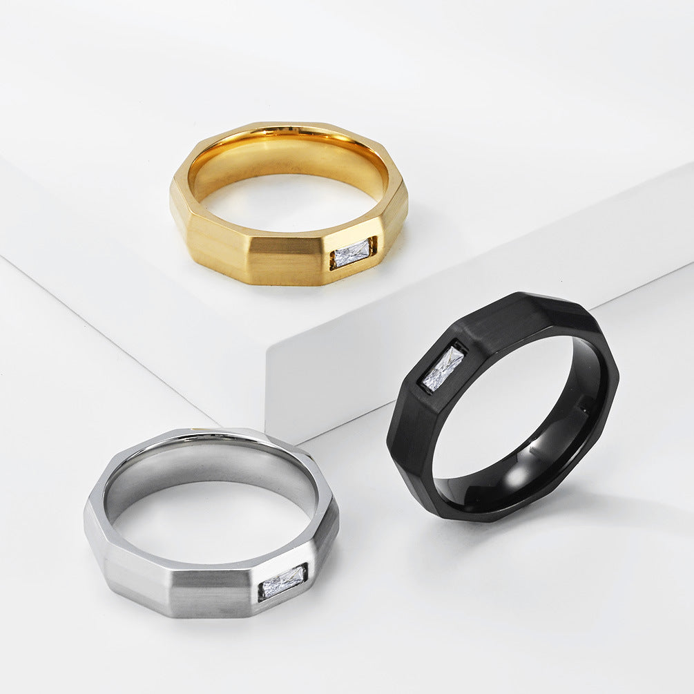 Geometric Stainless Steel Ring