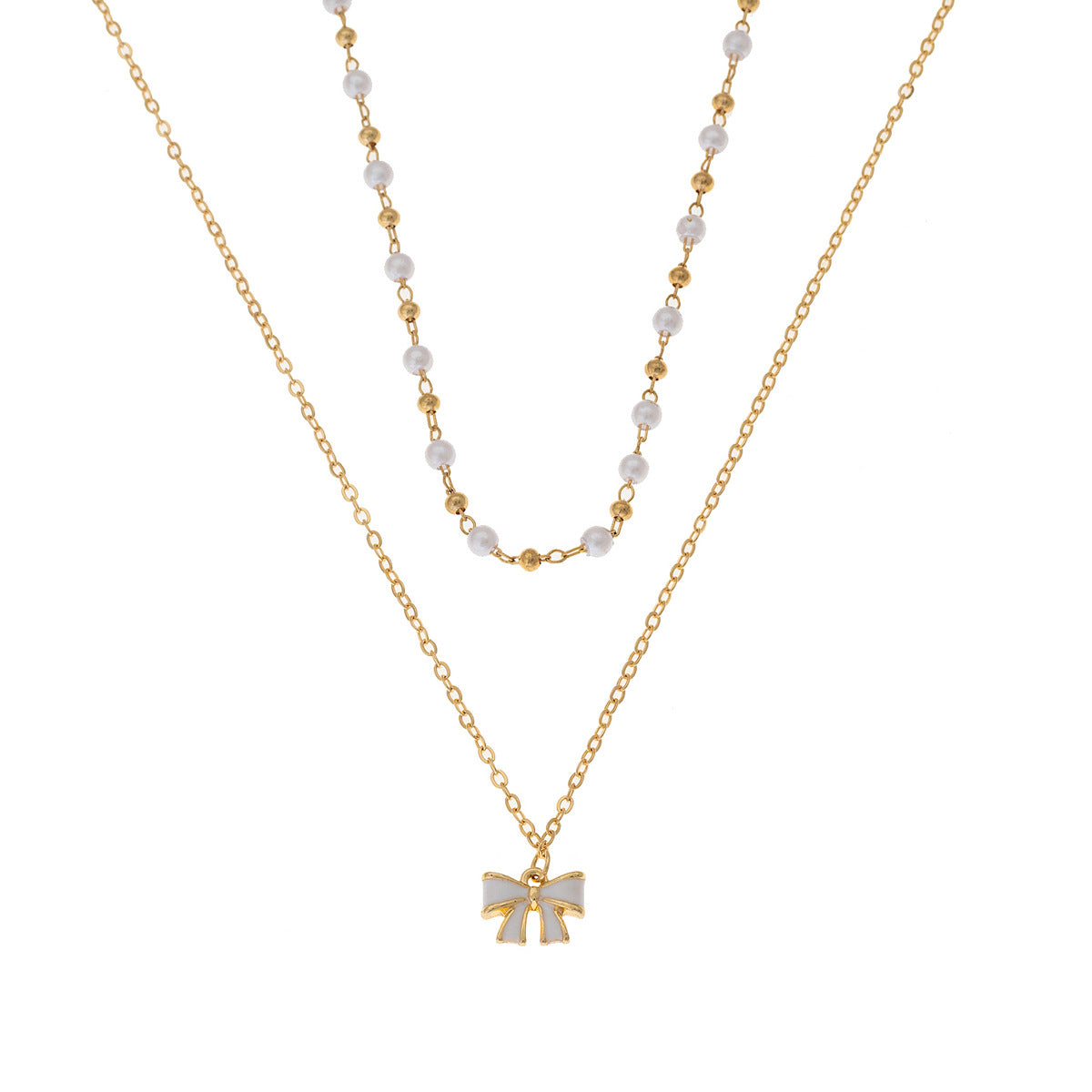 Planderful Vienna Verve Necklace Set – Elegant Pearl Butterfly Design