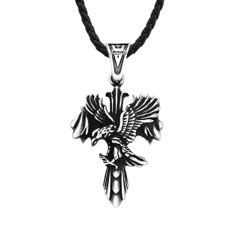 Retro Eagle Design Stainless Steel Pendant for Men - Wholesale Titanium Jewelry