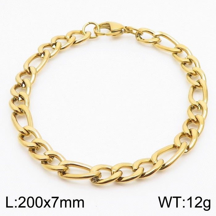 Minimalist Unisex Bracelet Stacked Figaro Twist Chain Cuban Chain