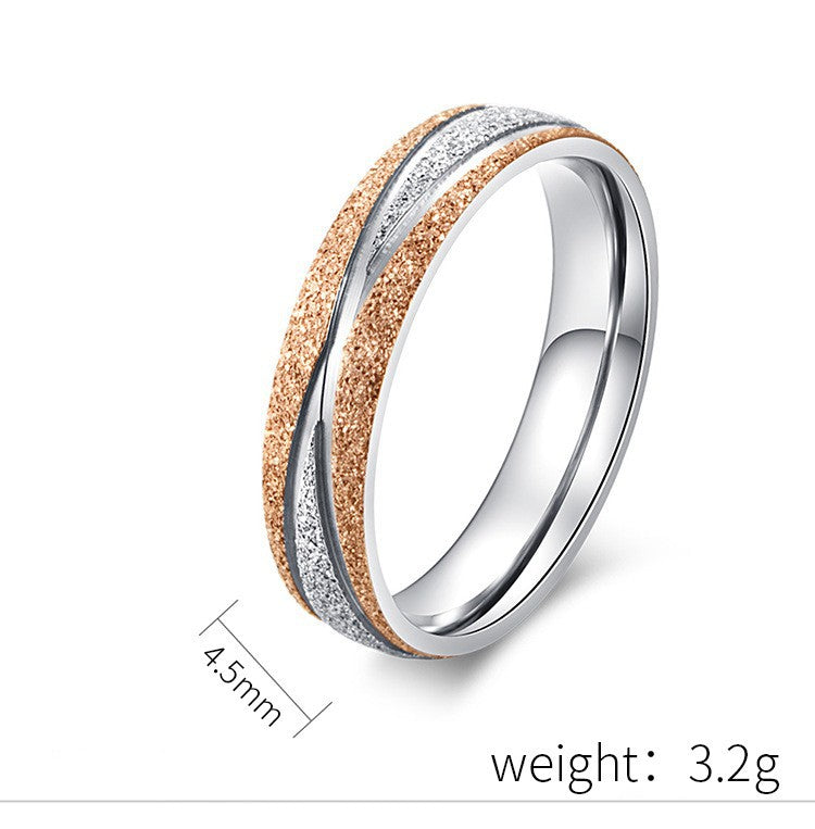 Matte Stainless Steel Couple Ring