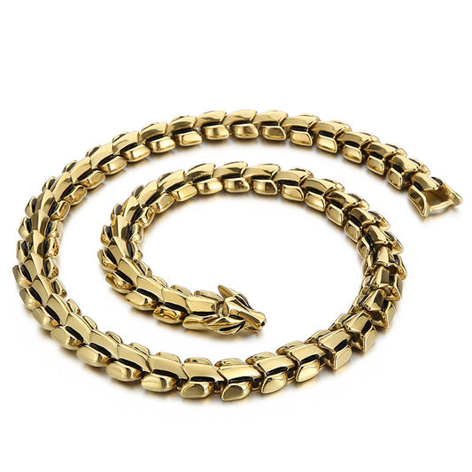 Men's Punk Style Titanium Steel Necklace - European and American Fashion Statement