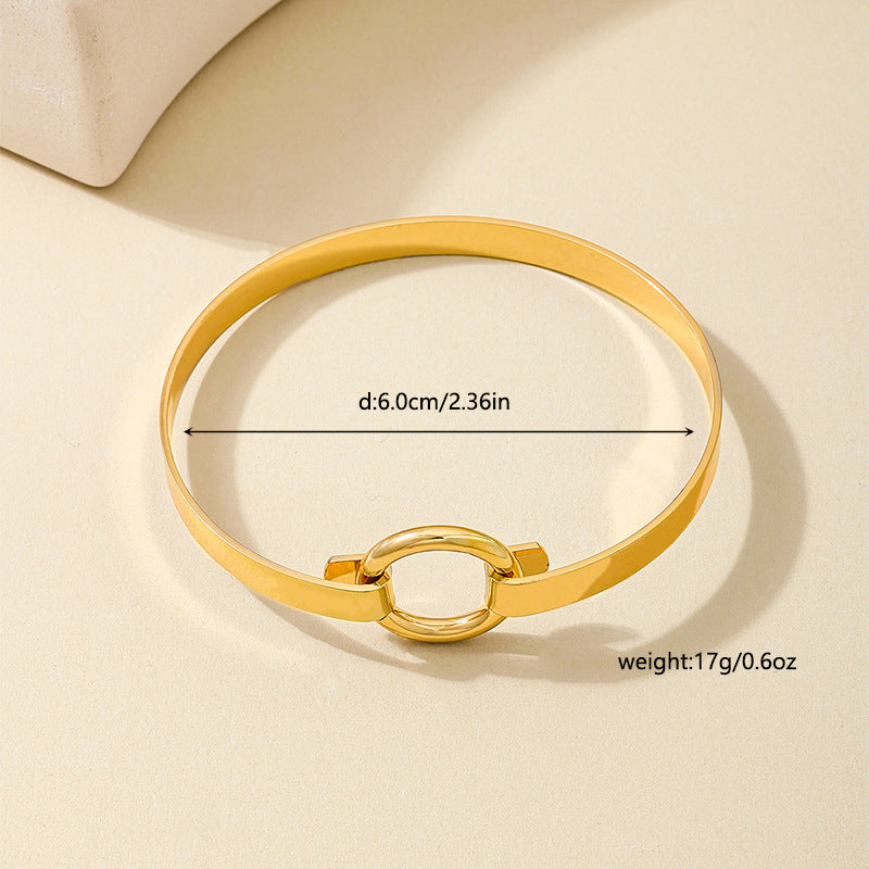 Planderful Vienna Verve Bracelet – Exquisite Metal Round Buckle Design