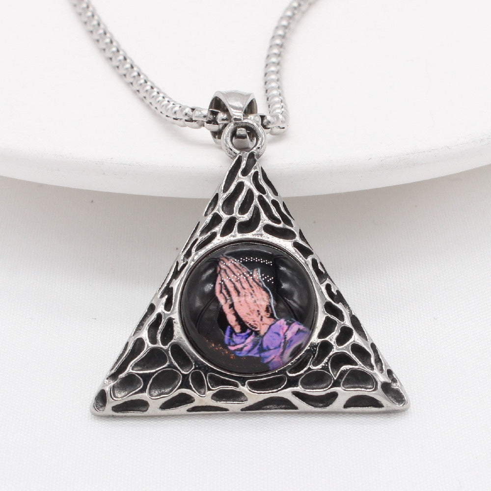 Freemason Pyramid Pendant Titanium Steel For Men And Unisex Planderful Everyday Genie Protection