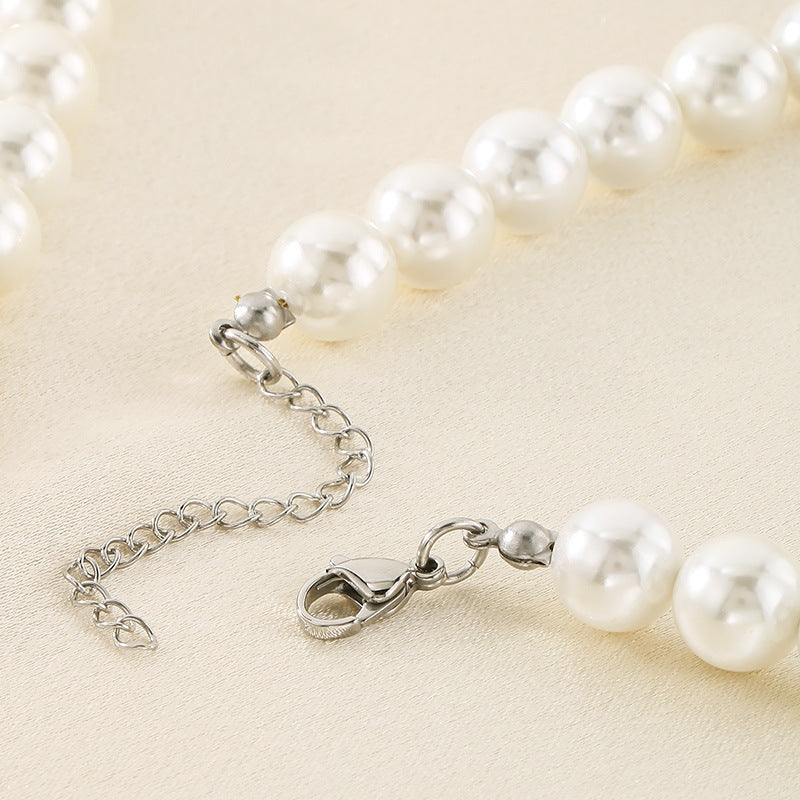 French Light Imitation Pearl Spell Round Bead Commuting Gentle Girl Versatile Necklace Collarbone