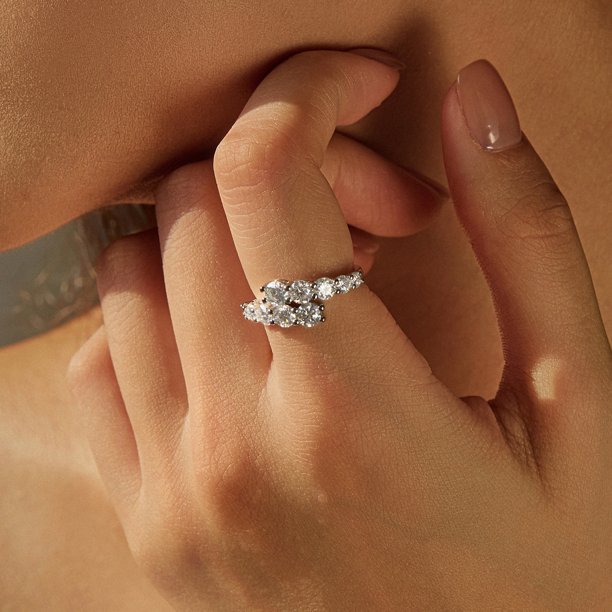 S925 Sterling Silver Moissanite Stacking Ring