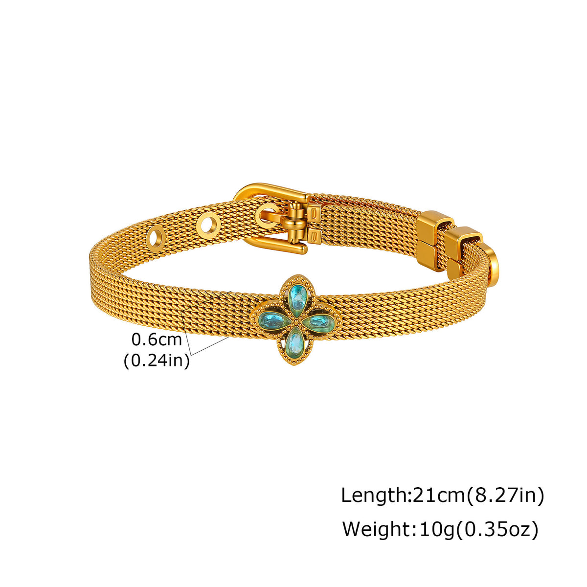 Arrivals And Four-Leaf Clover Stainless Steel Bracelet
