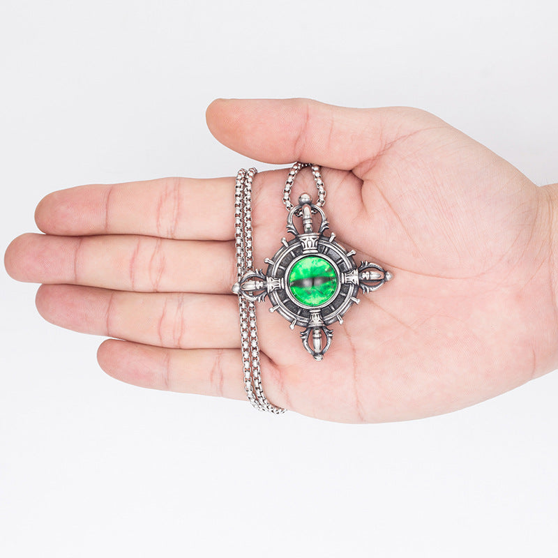 Stainless Steel Necklace – Elegant Devil's Eye Pendant