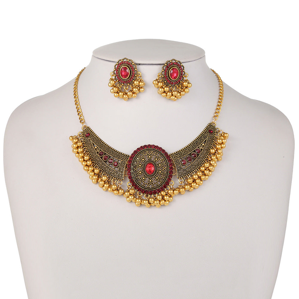 Sky Feather Diamond Pearl Jewelry Set - Ethnic & Bohemian Statement Pieces