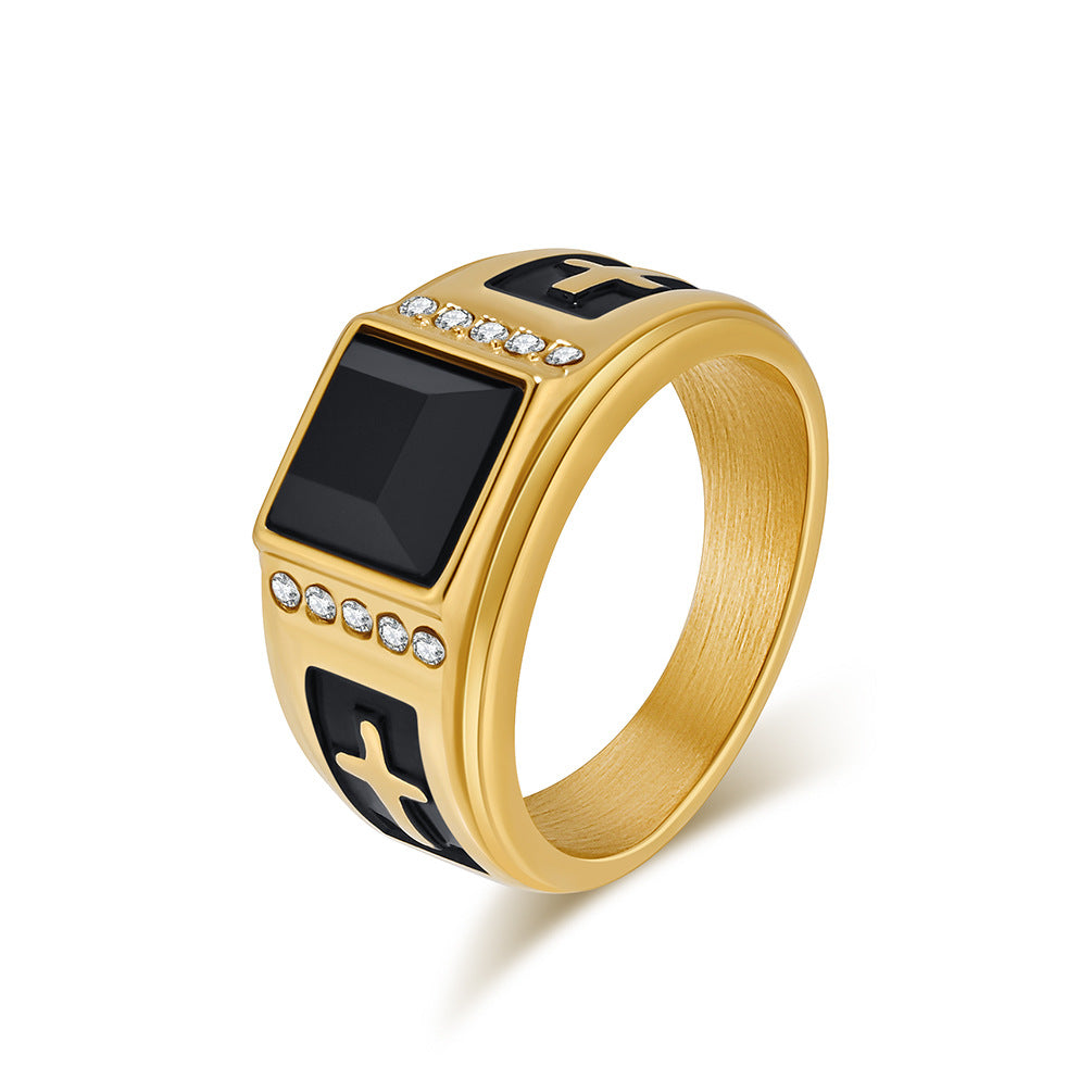 Steel Ring – Vintage Men's Cross Ring