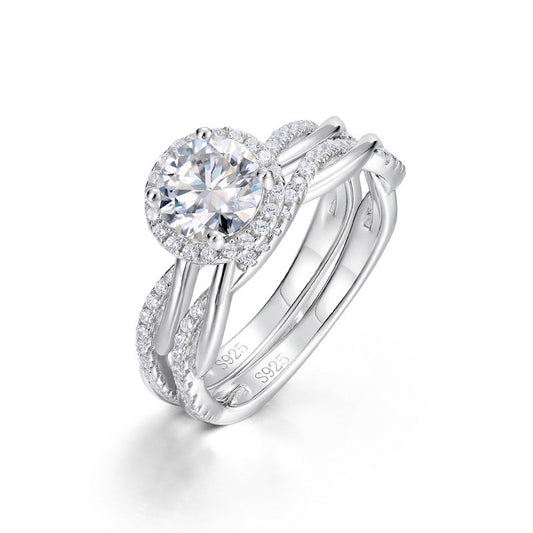 Planderful Stackable Moissanite Sterling Silver Ring – 6.5 × 6.5 mm, 1 ct – Style 5
