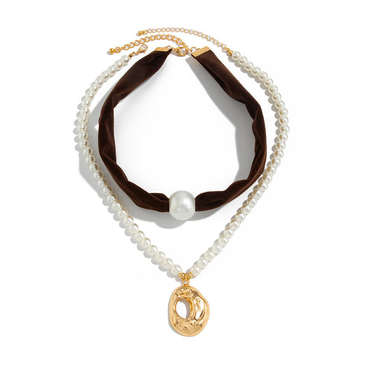 Maillard Pearl-Style Liquid Ring Necklace