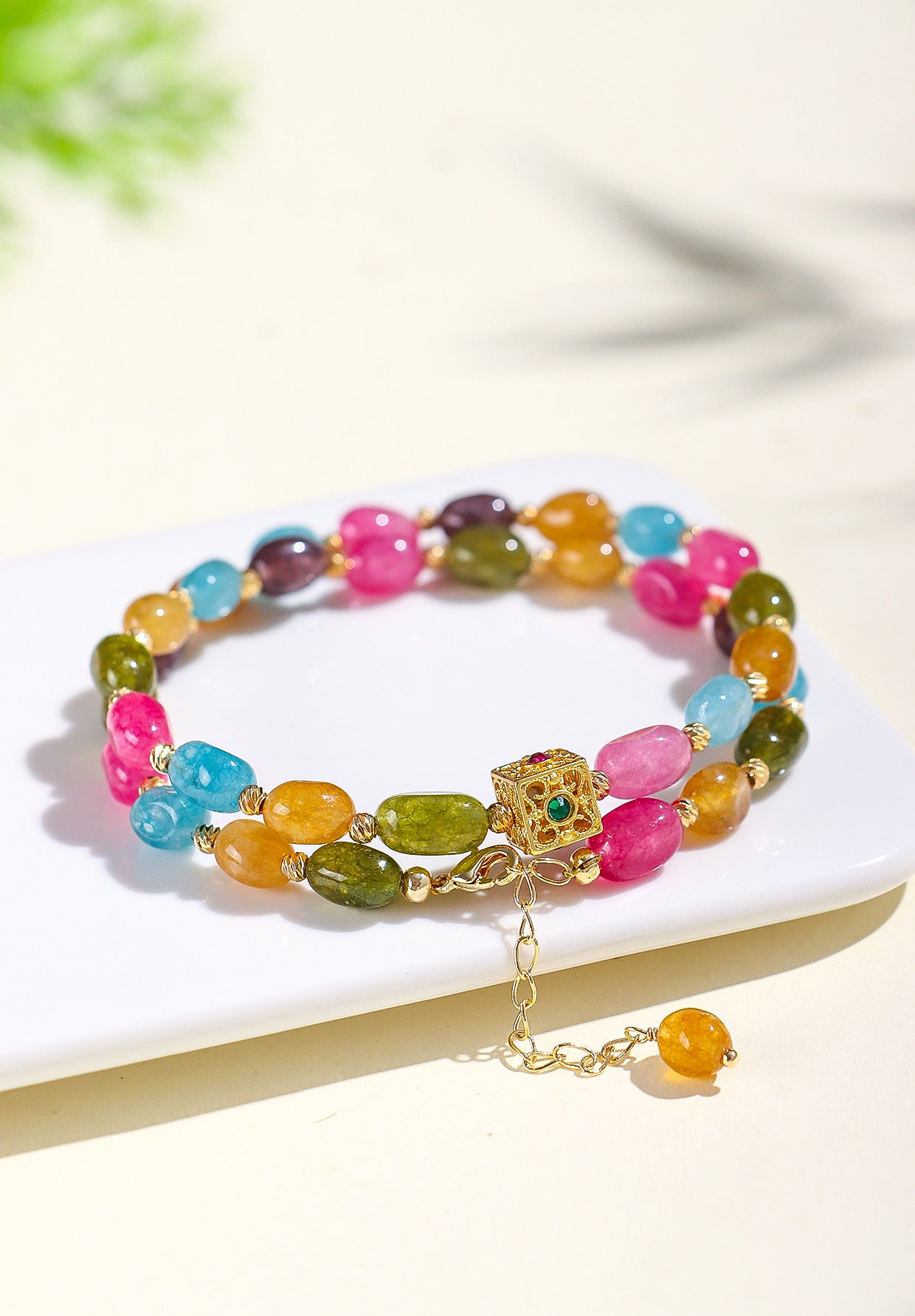 Planderful Fortune's Favor Bracelet – High-End Chalcedony and Tourmaline Design