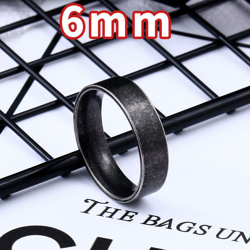 Minimalist Retro Titanium Steel Unisex Ring - Trendy Scandinavian Design for Everyday Wear
