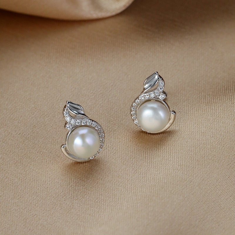 Vintage Pearl 925 Sterling Silver Earrings