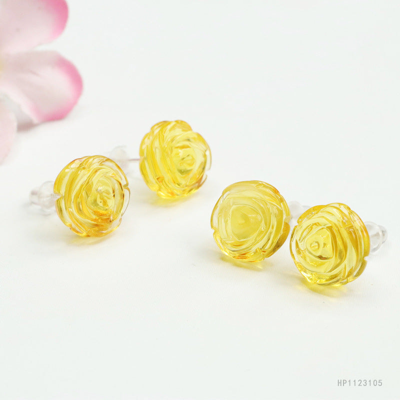 Amber Rose Stud Earrings