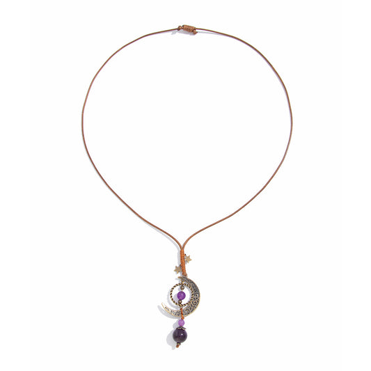 Planderful Vienna Verve Necklace – Unique National Style Hollow Moon Pendant