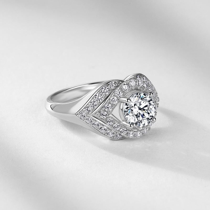 Planderful Classic Moissanite Sterling Silver Ring – 6.5 × 6.5 mm, 1 ct – Style 4