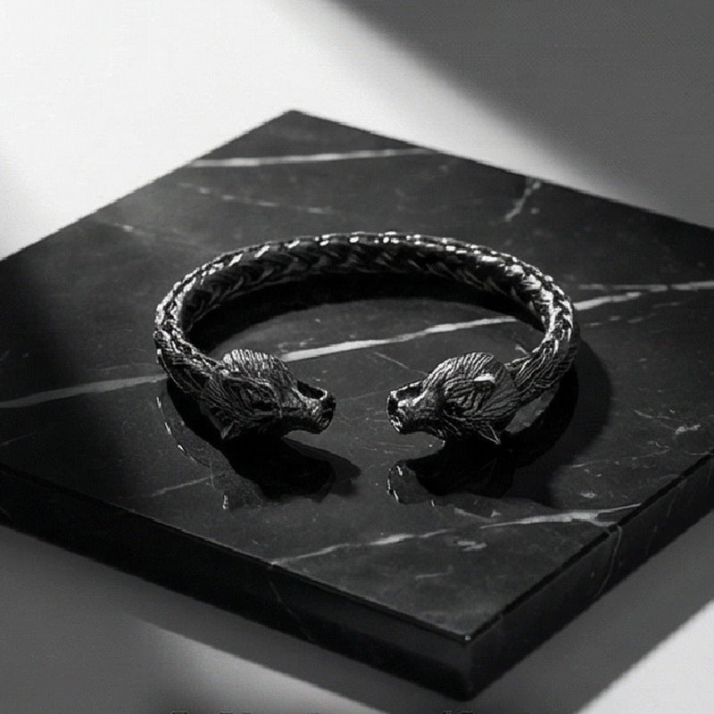 Stainless Steel Skull Open Men's Bracelet – Punk Bracelet.