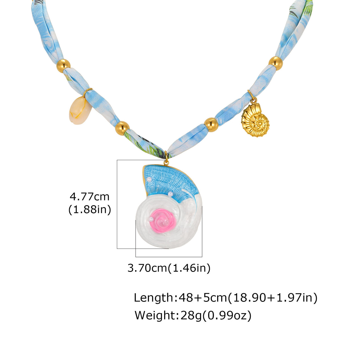 Women's Silk Scarf Necklace Stainless Steel Gold Heart-Shaped Lock Ceramic Silk Scarf