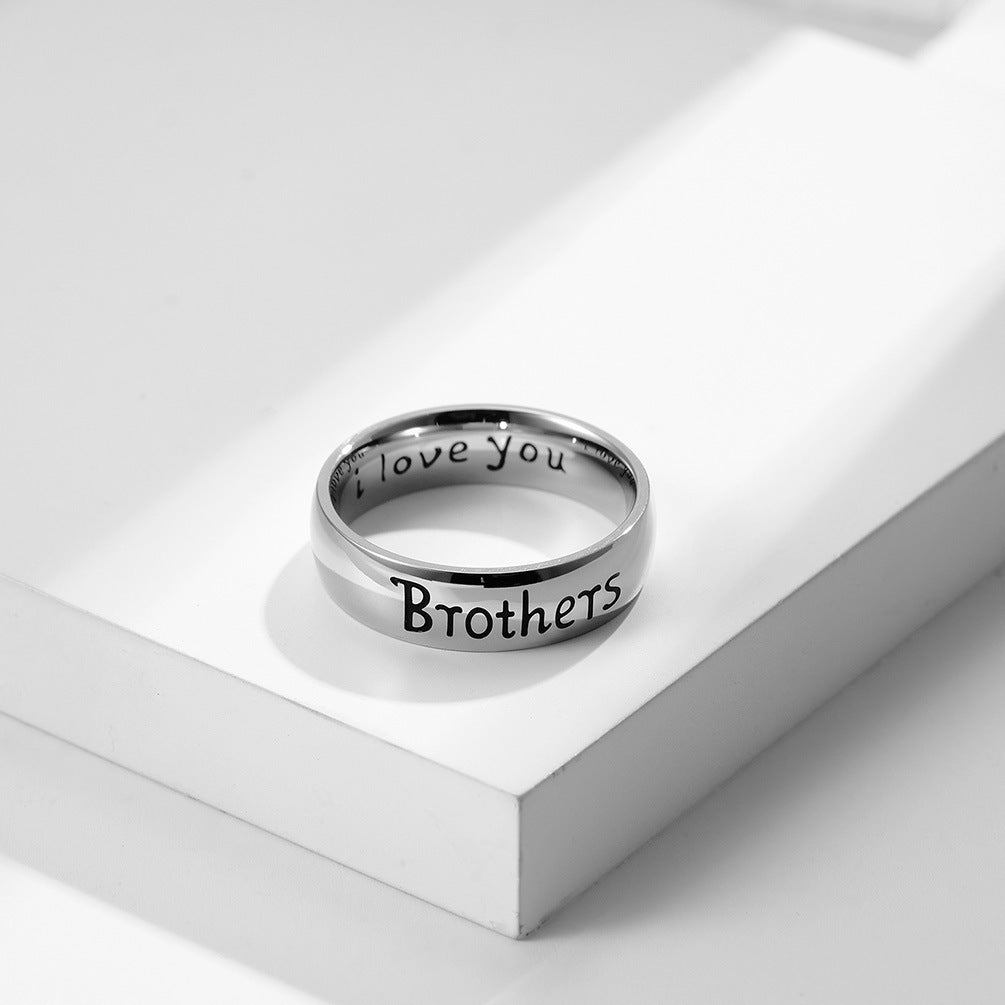 Amazon Supply 6mm Laser MOM I Love You Stainless Steel Ring