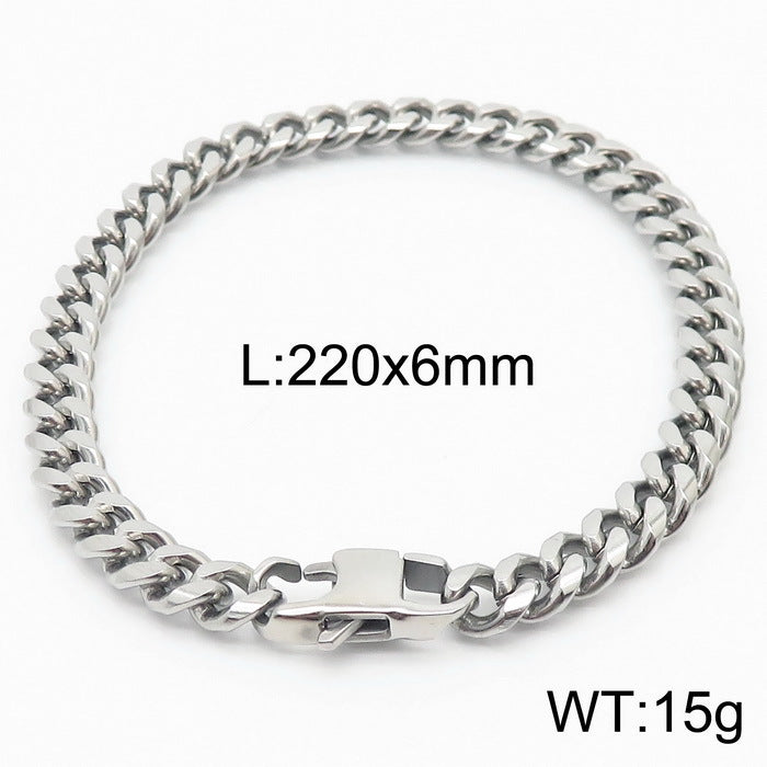 Niche Design – Men's Dancing – Neutral Titanium Steel Cuban Chain Bracelet
