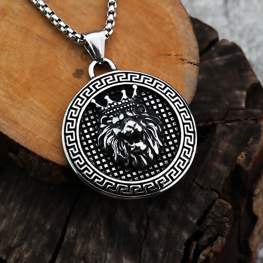 Vintage Men's Jewelry Lion King Tag Pendant Accessories