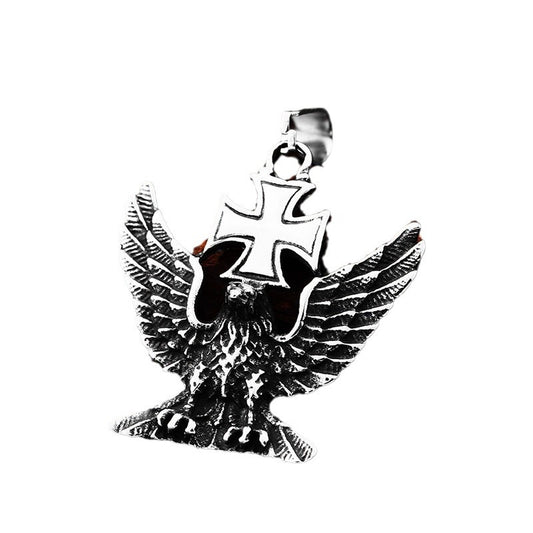 custom vintage-inspired titanium eagle pendant for men