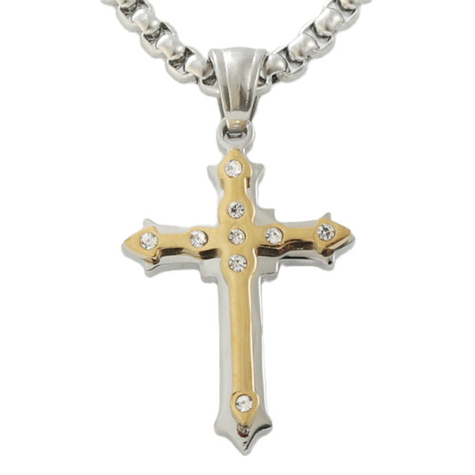Personalized Retro Titanium Steel Cross Pendant Necklace for Trendy Men