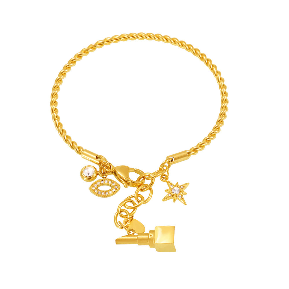 Planderful Zircon Woven Twist Bracelet For Streetwear