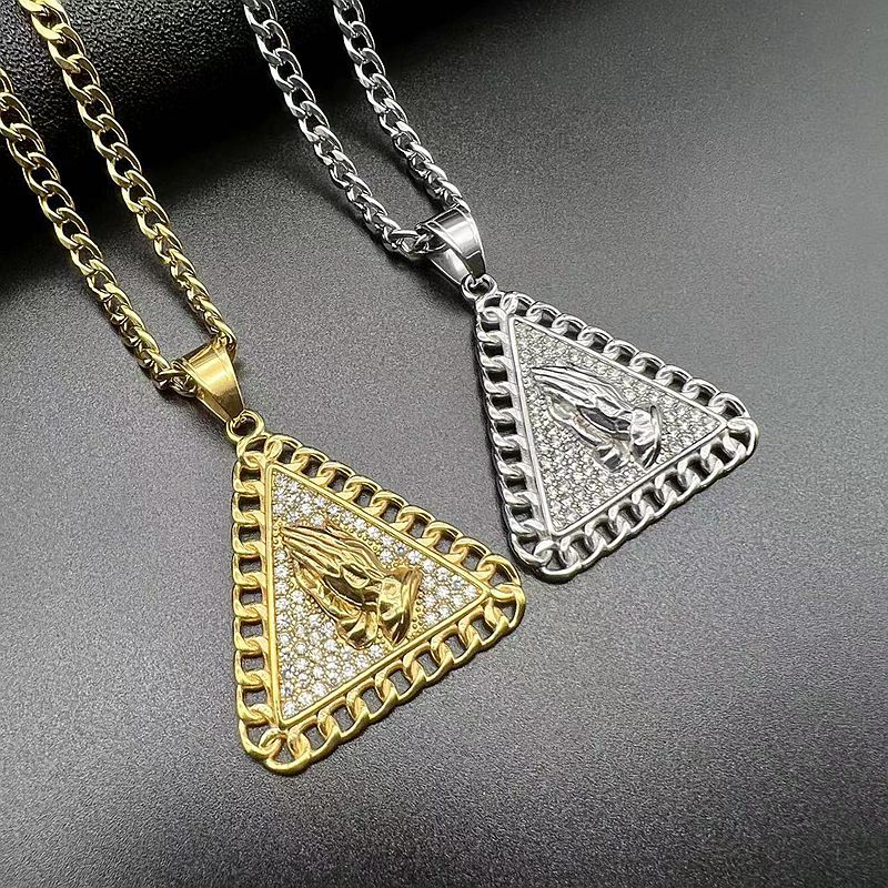 Rhinestone Necklace - Statement Hip Hop Pendant