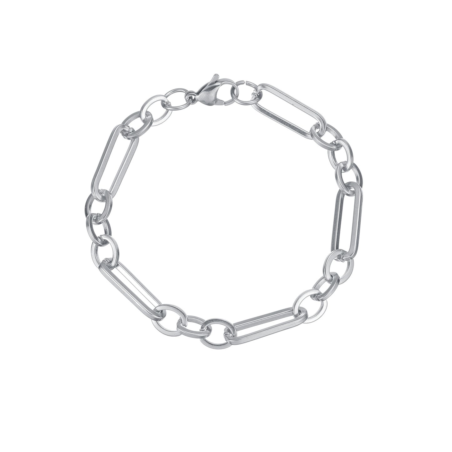 Stainless Steel Cuban Link Bracelet Figaro Blade Chain Unisex Bold Statement Planderful Everyday Genie