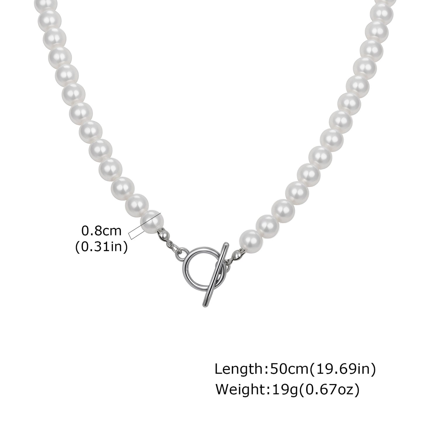 Baroque Style Alloy Toggle Clasp Imitation Pearl Beaded Necklace – Unisex