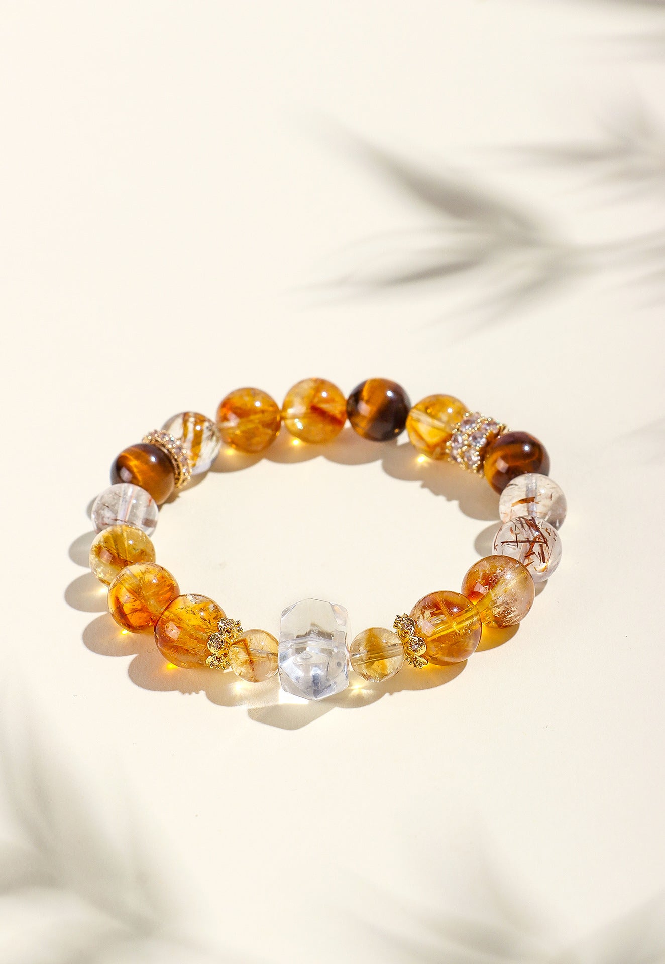 Planderful Fortune's Favor Bracelet – Natural Tiger's Eye and Citrine Gemstones