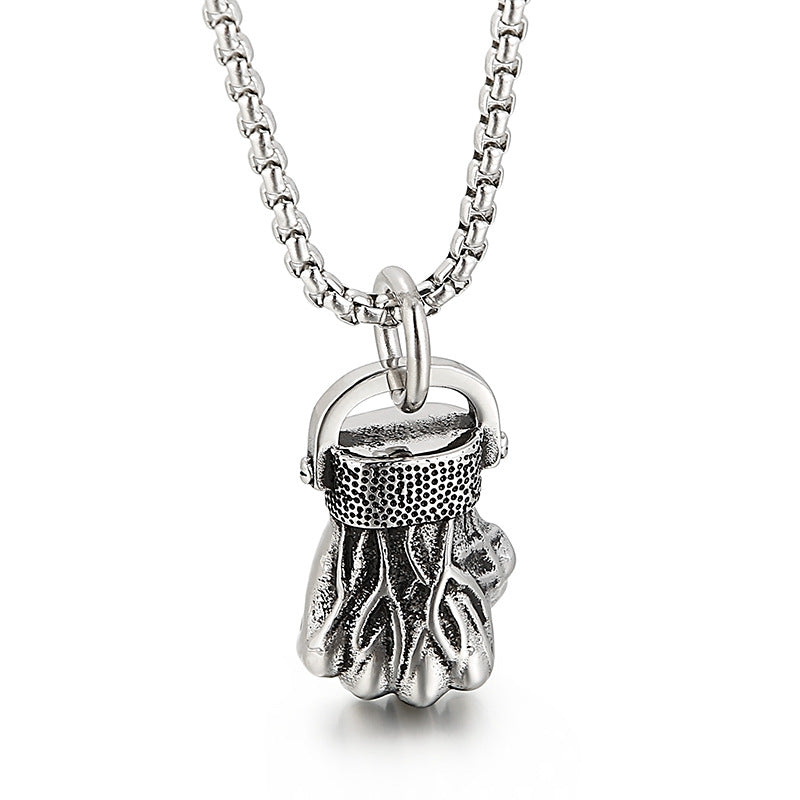 Titanium Steel Men's Hipster Rock Hip-Hop Sports Fist Pendant