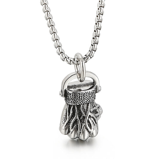 Titanium Steel Men's Hipster Rock Hip-Hop Sports Fist Pendant