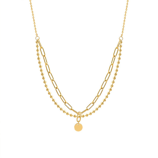 Lucky English Word Double Layered Necklace and Bracelet Set by Planderful Collection