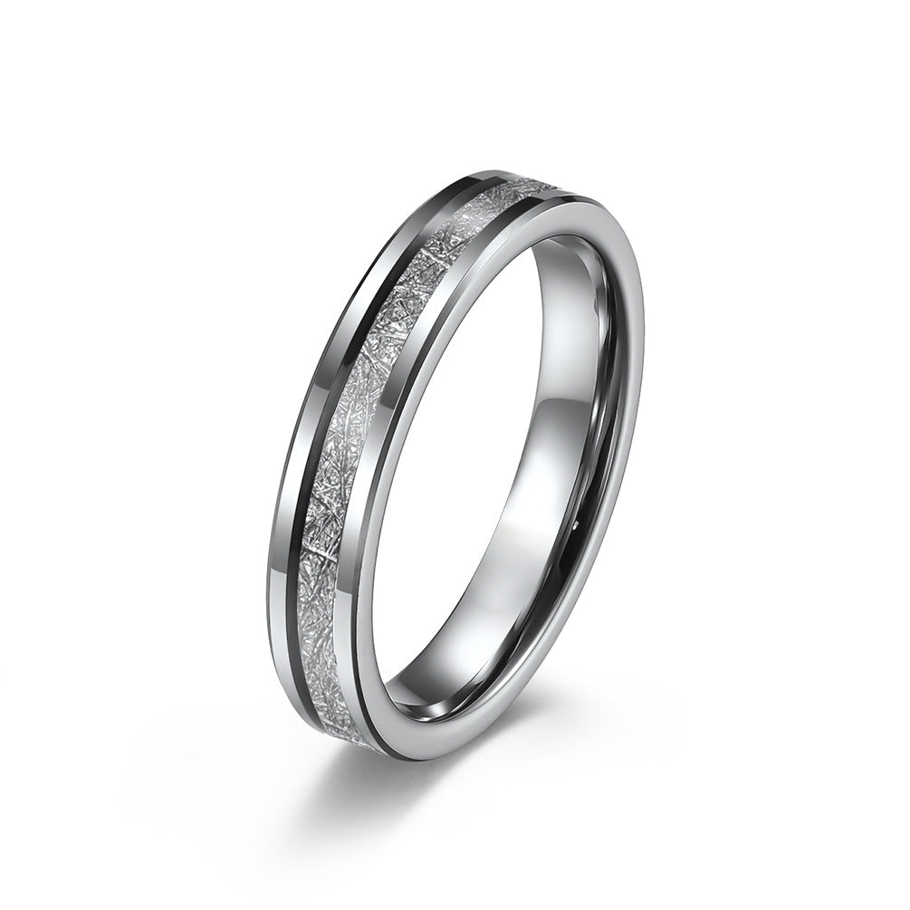 Cross-Border E-Commerce Inlaid Ice Silk Tungsten Steel Ring