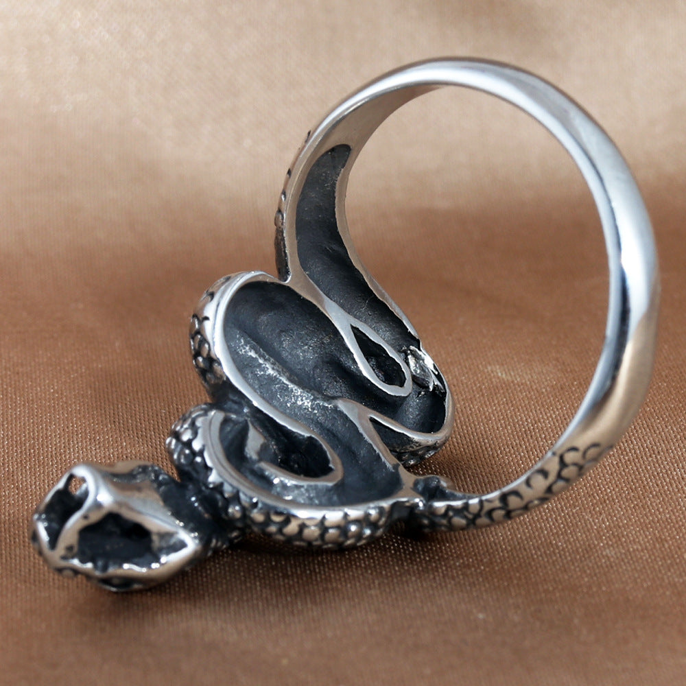 Titanium Steel Snake Ring for Men - Personalized Retro Trendy Animal Jewelry