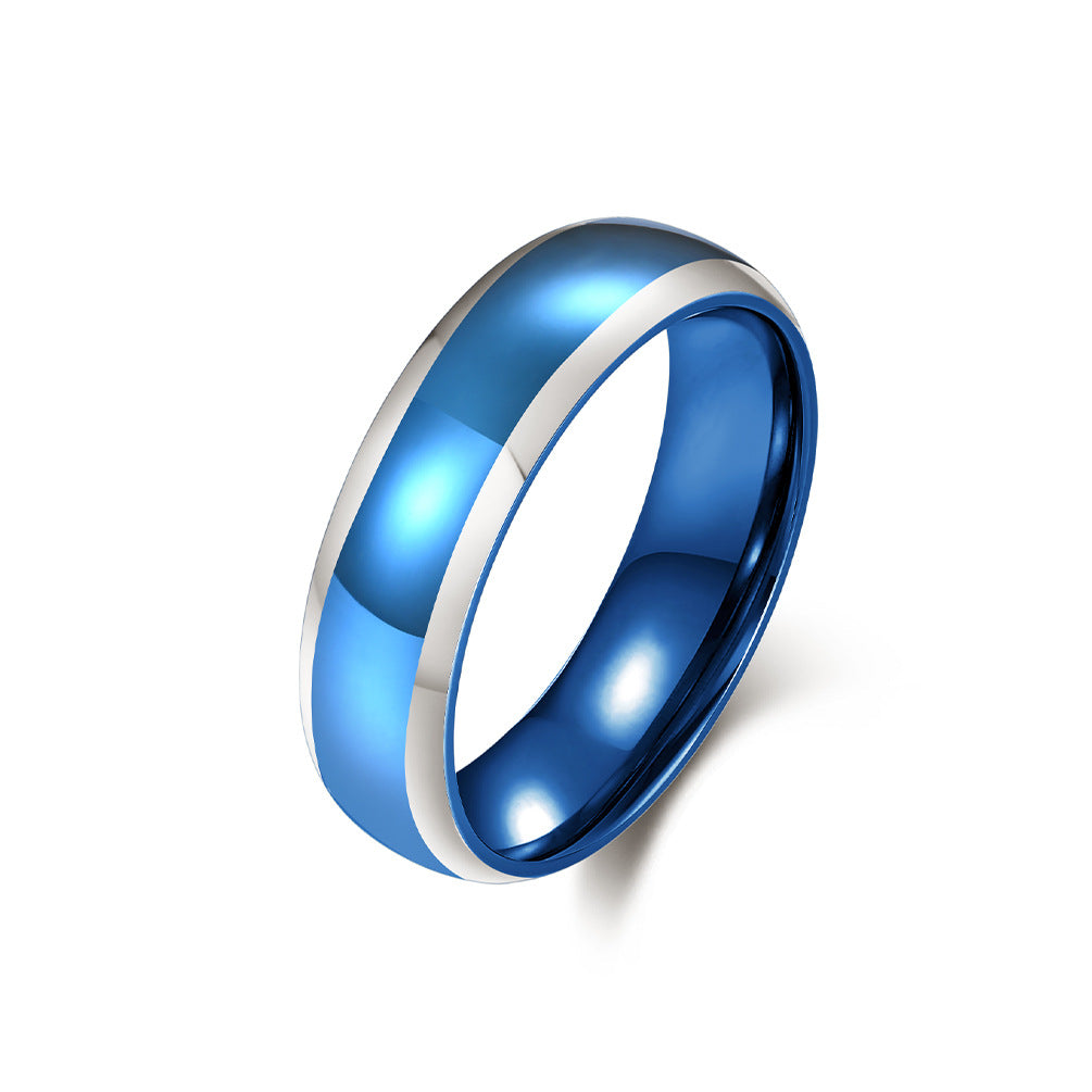 Planderful Everyday Genie Two Tone Titanium Steel Ring For Men Glossy Modern Jewelry