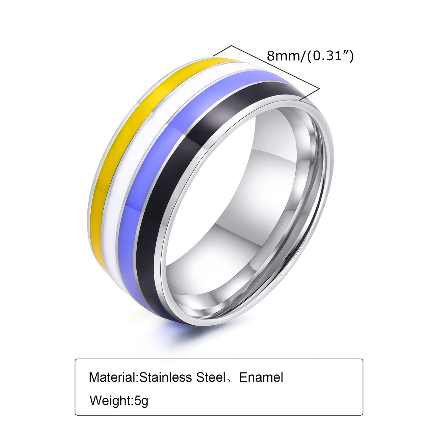 Colorful Titanium Steel Bunting Rings For Men Planderful