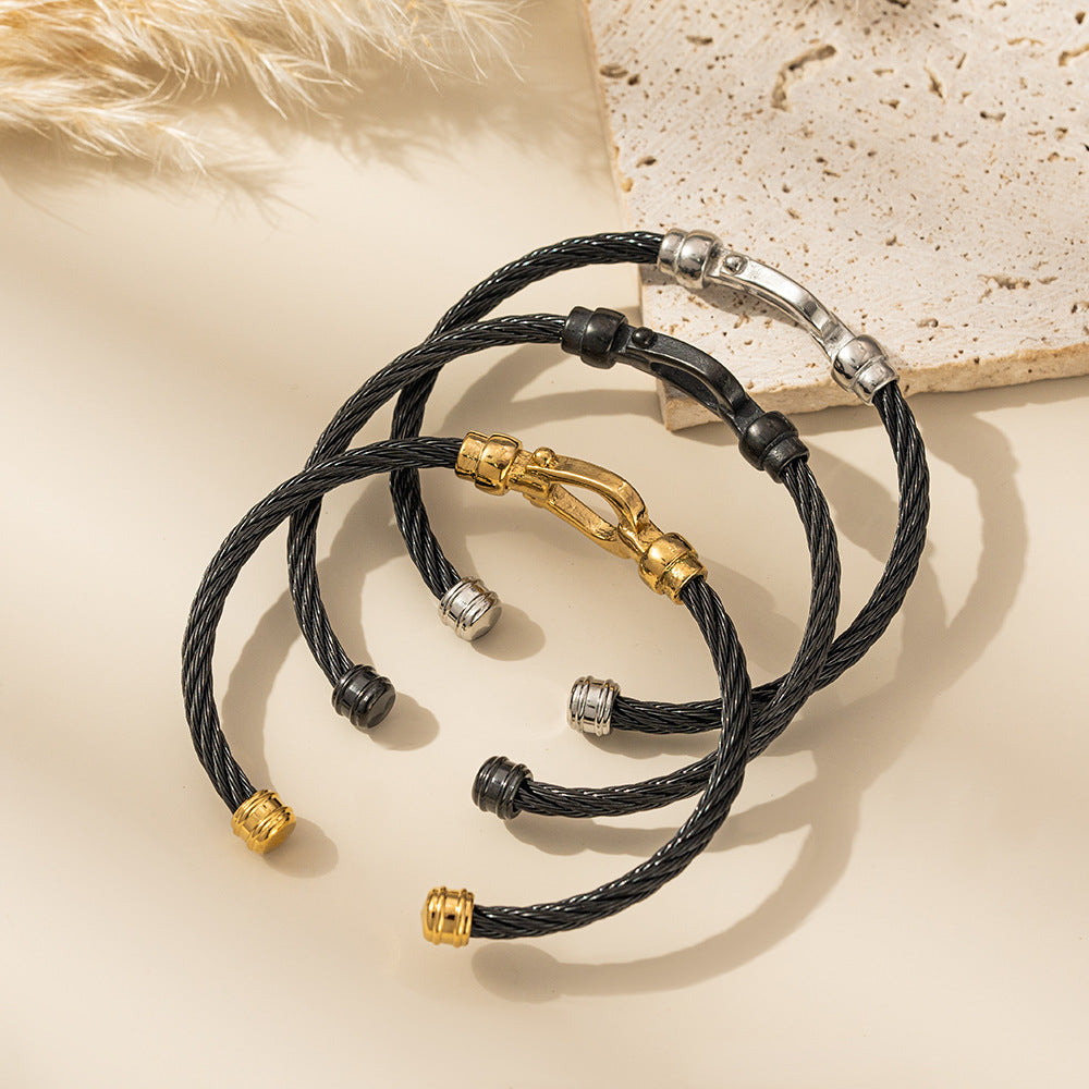 Planderful Titanium Steel Bracelet For Women Opening Design Versatile Durable Everyday Fashion Accessory