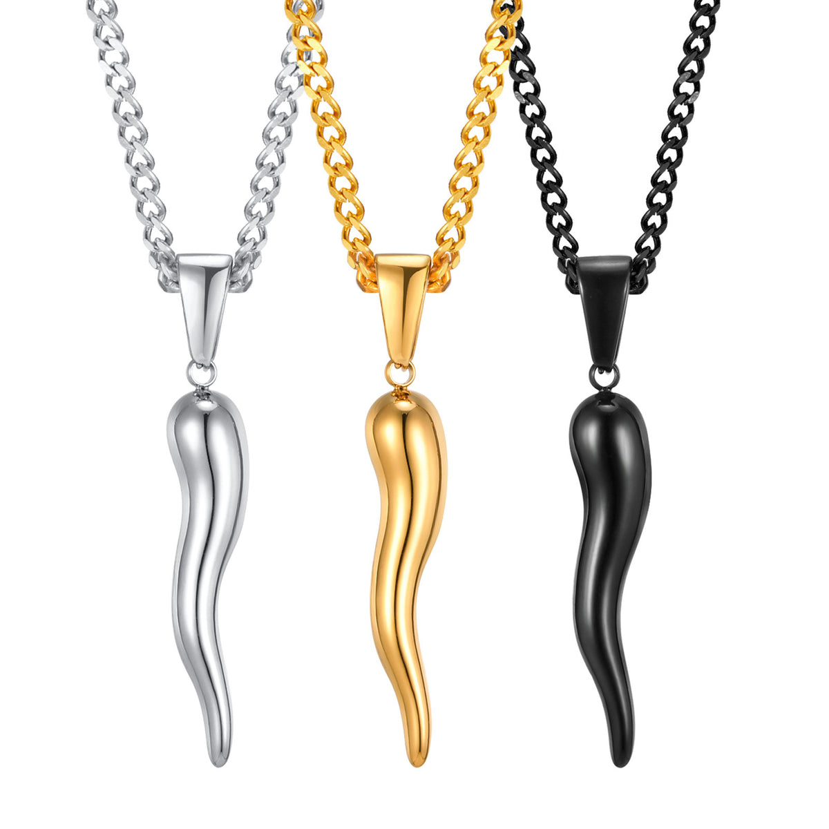 Black Stainless Steel Necklace for Men