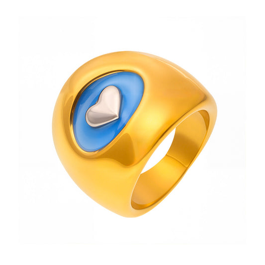 Planderful 18K Gold Plated Dripping Oil Ring For Women