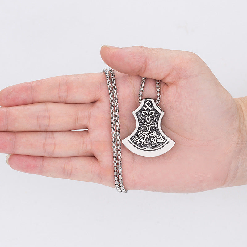 Stainless Steel Necklace – Vintage Viking Wolf Pendant