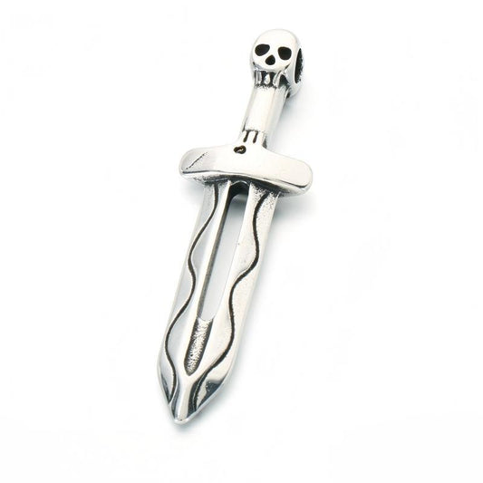 Viking Weapon Tomahawk Short Sword Titanium Steel Pendant Vintage Celtic Skull Axe Knife Necklace