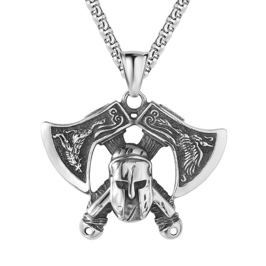Planderful Viking Axe Pendant Titanium Steel Jewelry For Men And Women Protection Charm