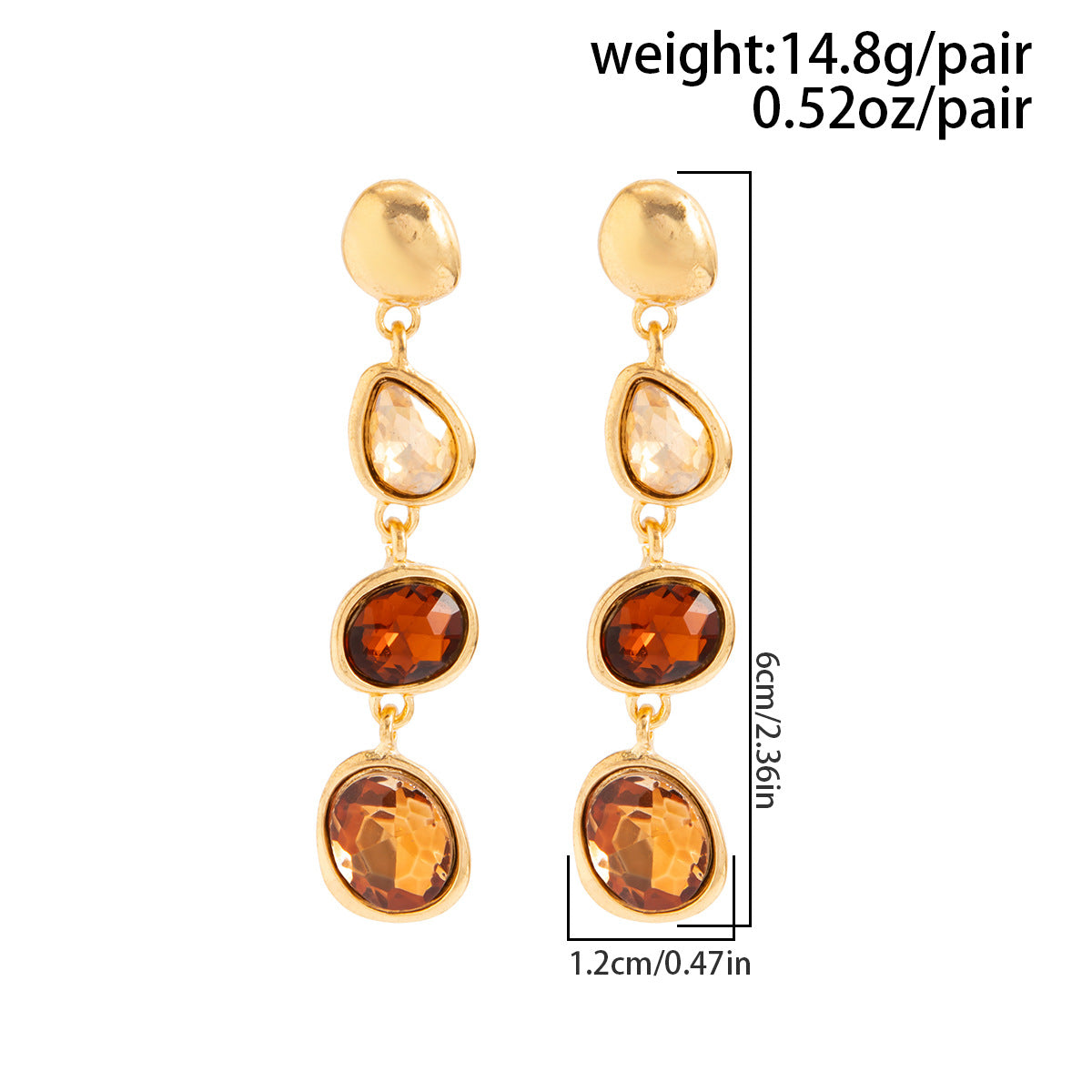 Planderful Vienna Verve Color Splicing Crystal Drop Earrings For Women Glamorous Long Fringe Statement Jewelry